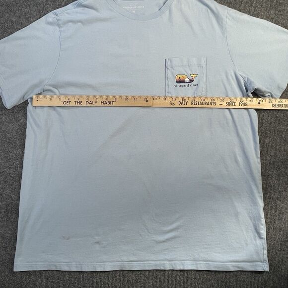 Vineyard Vines Shirt Mens Extra Large Blue Paddle Boarding Beach Water Sun Set - Picture 8 of 16